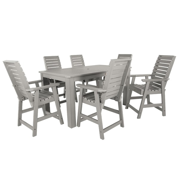 Highwood Usa Weatherly 7pc Rectangular Counter Height Outdoor Patio Furniture Dining Set 72 x 42 AD-ST7WL2CO4BA-HGR - main